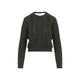 Jil Sander Thyme Green Cable-Knit Cropped Sweater