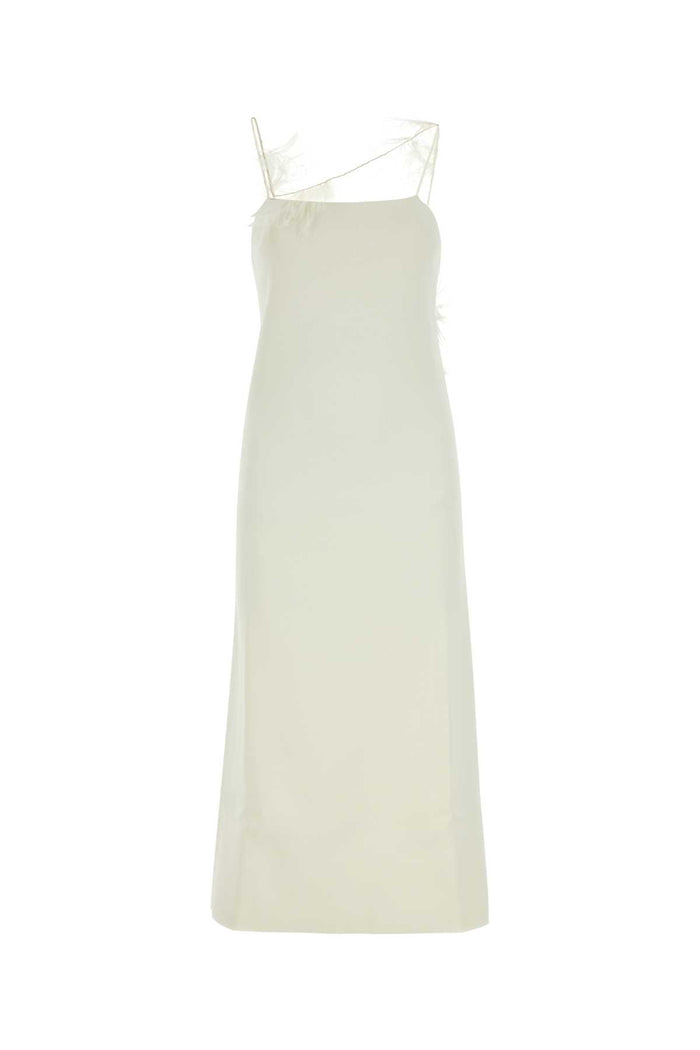 Jil Sander Ivory Viscose Blend Dress