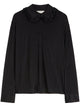 Jil Sander Camisa Cuello Volantes Negro