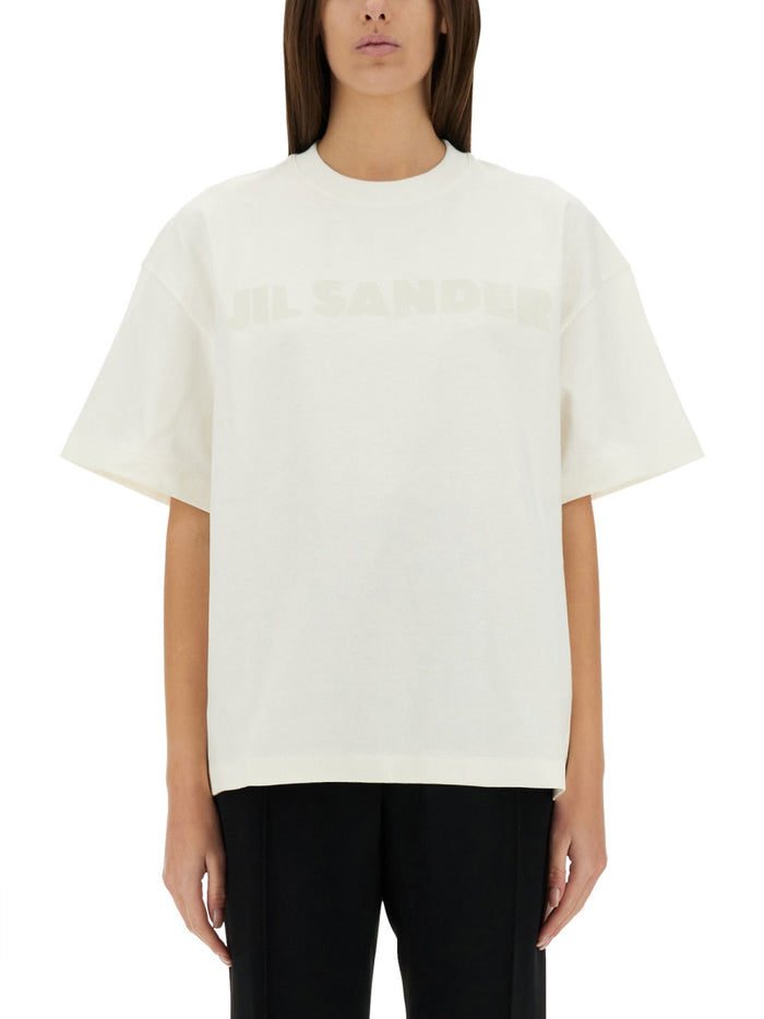 Jil Sander Logo Print Cotton T Shirt