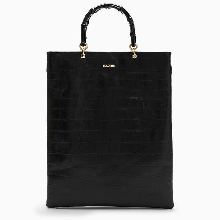 Jil Sander Black Leather Medium Shopping Bag