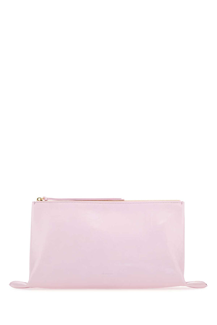 Jil Sander Pastel Pink Leather Medium Clutch