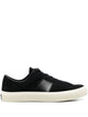 Tom Ford Black Cream Leather Flat Shoes
