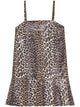 Ganni Print Denim Strap Dress