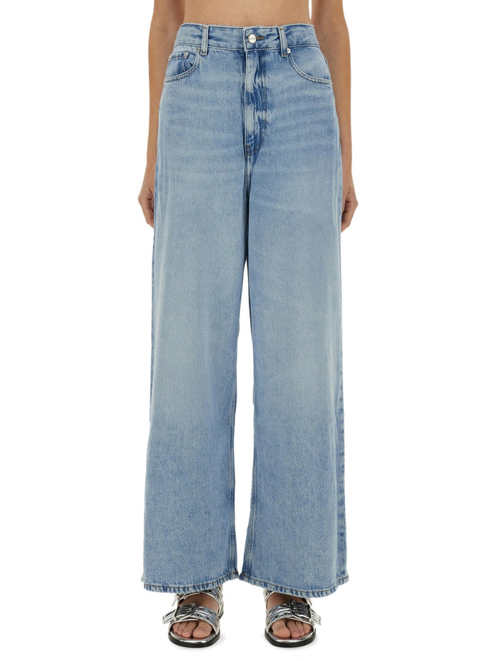 Ganni Blue Organic Cotton Jeans