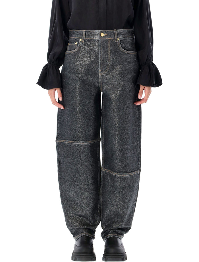 Ganni Shimmery Foil Stary Jeans