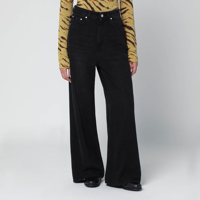 Ganni Black Washedeffect Baggy Jeans