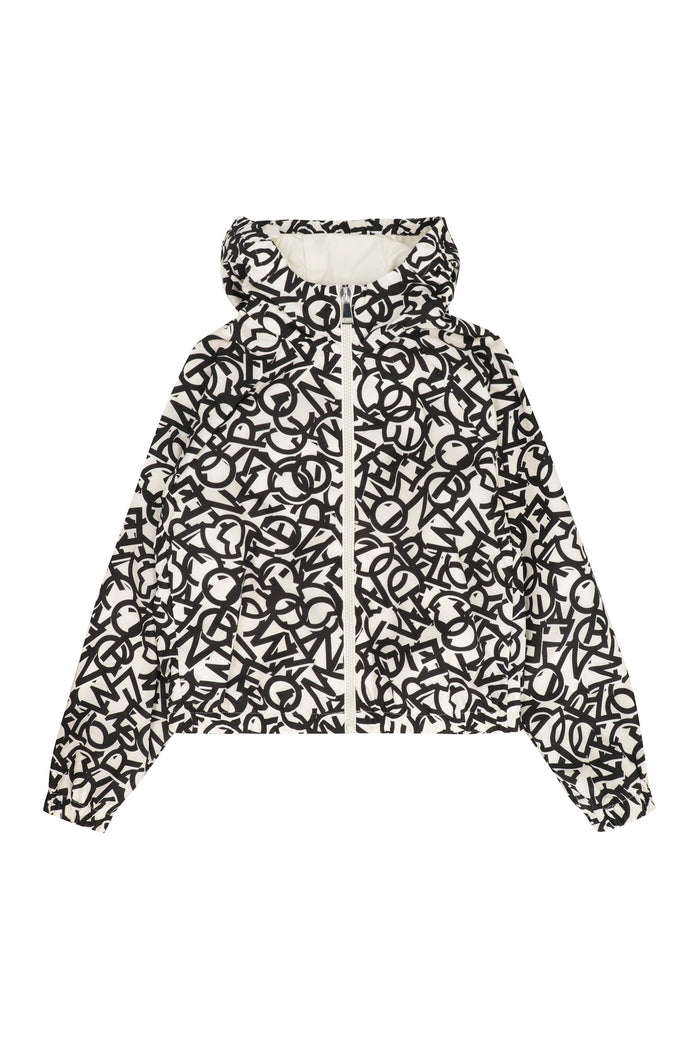 Moncler Kids Maisha Hooded Techno Fabric Raincoat