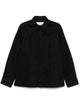 Jil Sander Black Cotton Denim Front Press-Stud Shirt