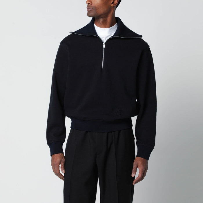 Jil Sander Navy Blue Half-Zip Sweatshirt