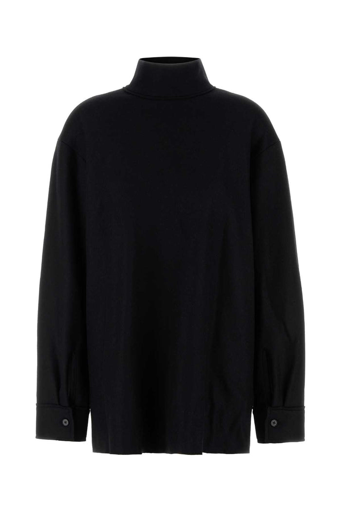 Jil Sander Black Wool Blend Blouse