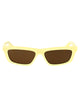 Jacquemus Pastel Yellow Stripe/ Silver/ Brown Acetate Sunglasses