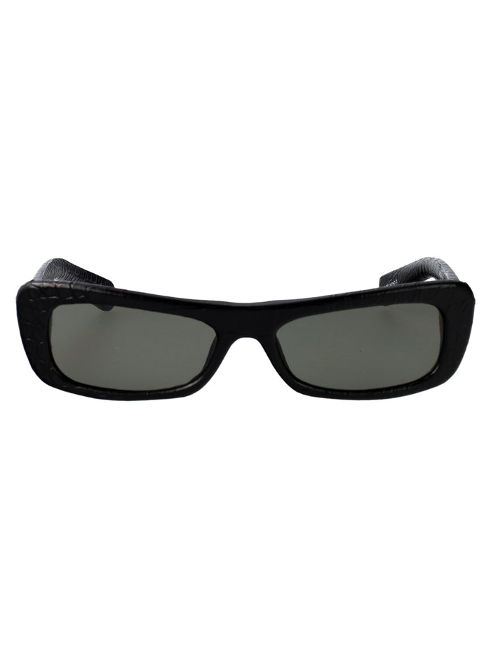 Jacquemus Black Croc/ Silver/ Grey Acetate Sunglasses