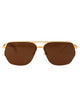 Jacquemus Matt Gold/ Sand/ Yellow Stainless Steel Sunglasses
