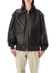 The Frankie Shop Brown Cow Leather Jacket
