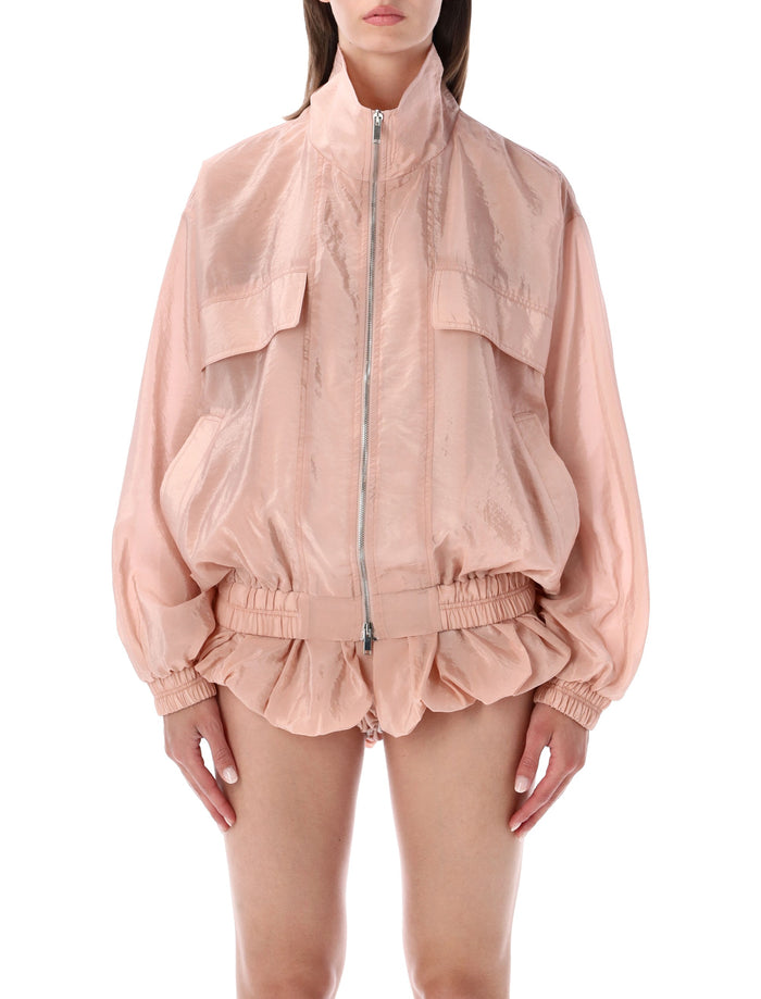 The Frankie Shop The Frankie Shop Sheer Bomber Jacket - Faded Pink