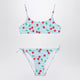 Mc2 Saint Barth Bralette Bikini With Vichy And Cherries Pattern