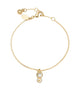 Jimmy Choo Gold Metal Jc Pearl Cube Bracelet With Pearl And Crystal Cube