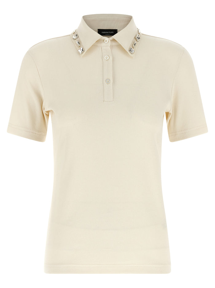 Fabiana Filippi Crystal Collar Polo Shirt
