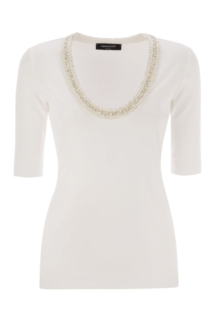 Fabiana Filippi Ribbed Jersey T-Shirt