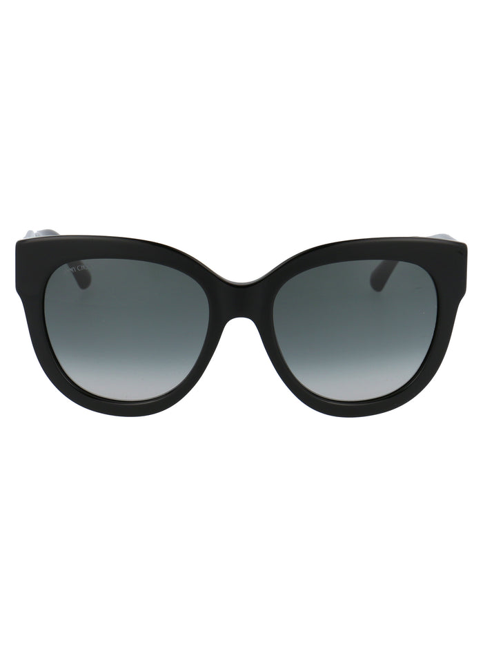 Jimmy Choo Black Glitter Acetate Sunglasses