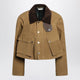 Jw Anderson Short Jacket In Brown Waxed Cotton