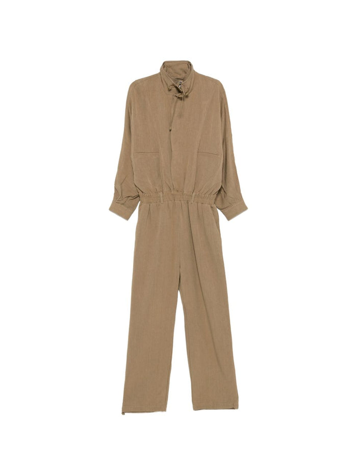 The Frankie Shop Brown Viscose Linen Jumpsuit