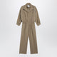 The Frankie Shop Camel Marvin Jumpsuit In Linen Blend