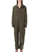 The Frankie Shop The Frankie Shop Ardea Cotton Utility Jumpsuit Dark Olive