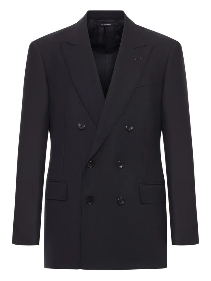 Tom Ford High Twist Broken Twill Double Breast Jacket