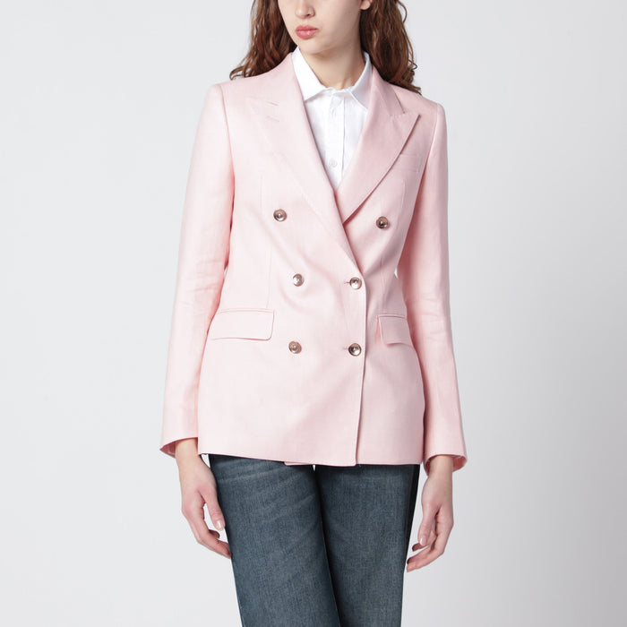 Tagliatore Pink Doublebreasted Linen Jacket