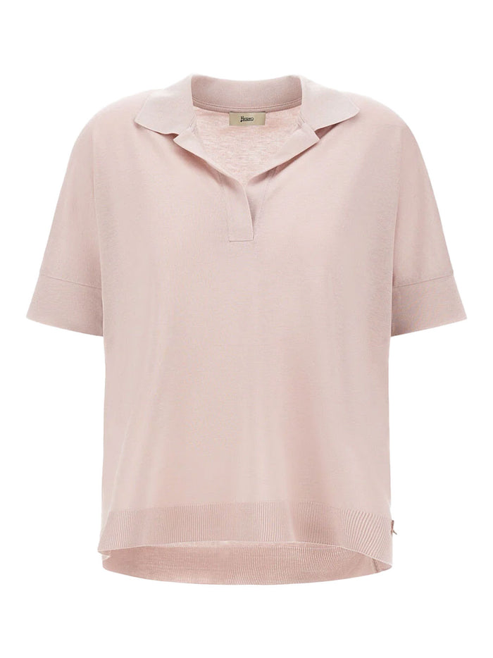 Herno Mc Nude Knit Polo Shirt Golden Logo