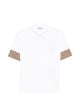 Herno White Patterned Cuffs Polo Shirt
