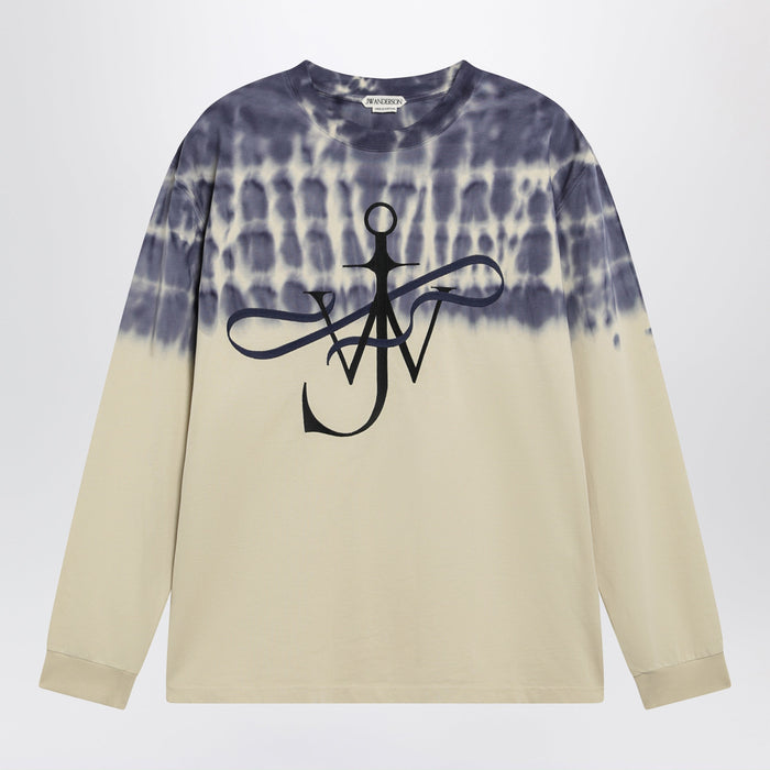 Jw Anderson Écru/Navy Logo Print Sweatshirt