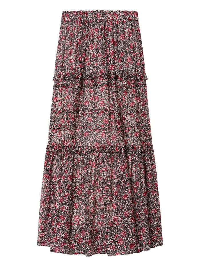 Isabel Marant Etoile Volomia Cotton Voile Floral Print Skirt