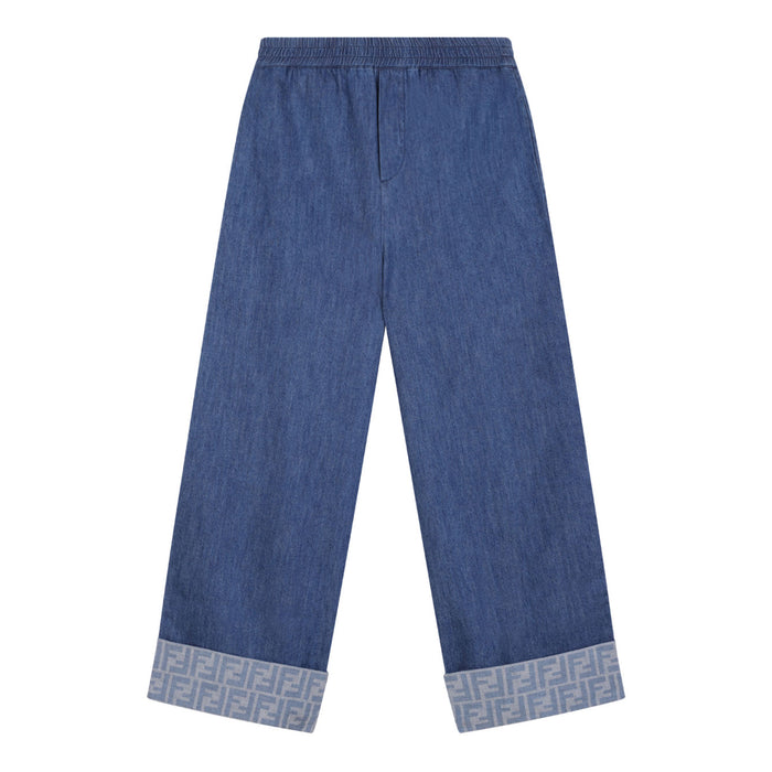Fendi Kids Pantalone Light Denim