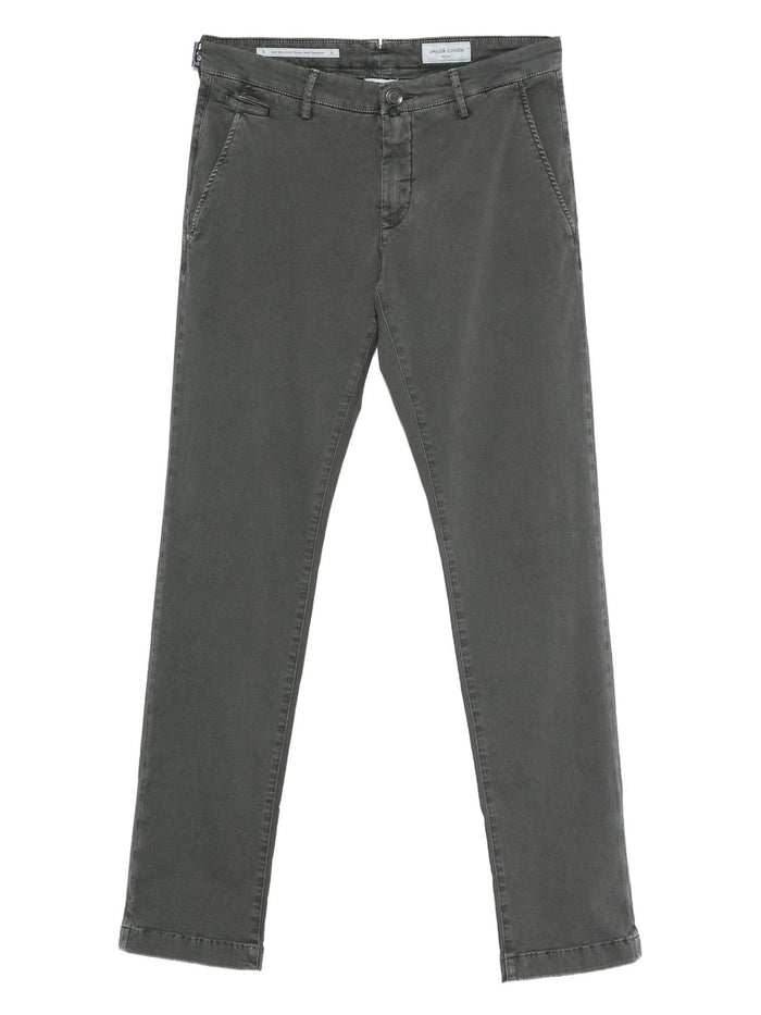 Jacob Cohen Gunmetal Grey Cotton Elastane Pants
