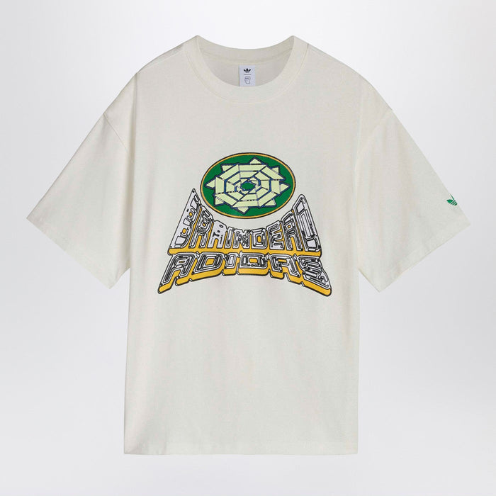Adidas X Brain Dead Core White T-Shirt With Logo Print