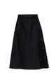 Moncler Black Calf Leather Cotton Skirt