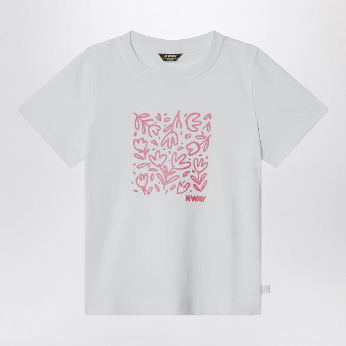K-Way White Melis T-Shirt With Glitter Print