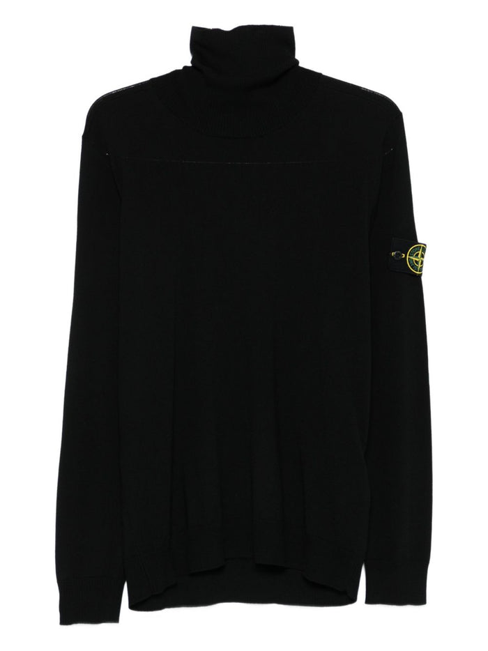Stone Island Ribbed Wool Turtleneck Sweater