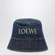 Loewe Blue Denim Bucket Hat With Logo Embroidery