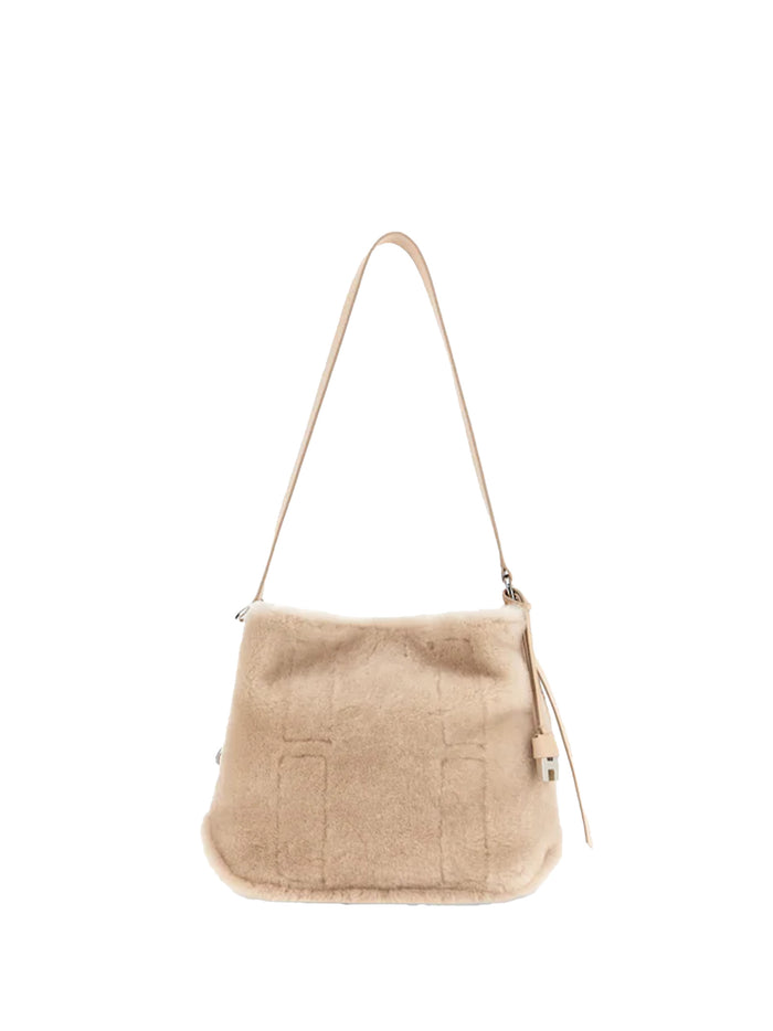 Hogan Hogan Hobo Bag In Shearling And Smooth Leather Inserts