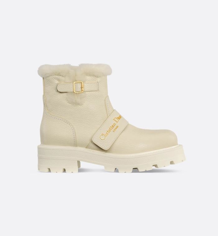 Dior White Leather Snow Boots