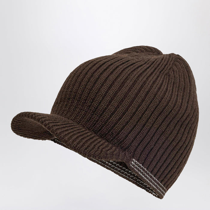 Adidas By Wales Bonner Y-3 Coffee-Colored Wool Visor Cap