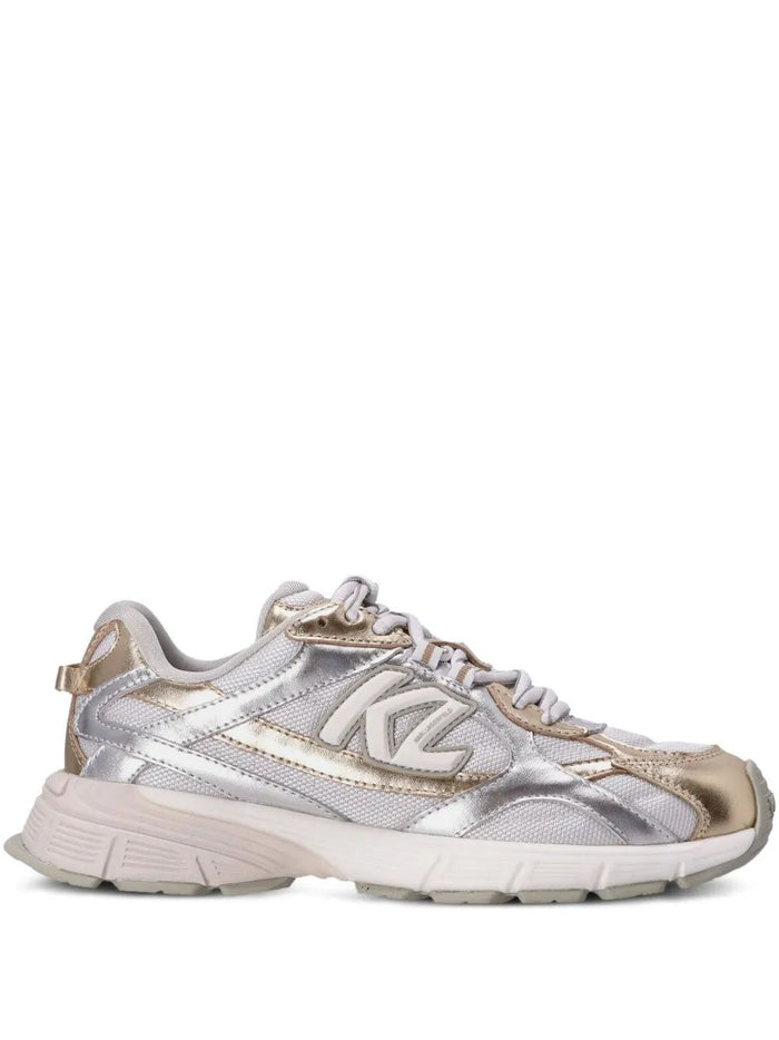 Karl Lagerfeld Karl Lagerfeld Orion Metallic-Effect Panelled Low-Top Sneakers