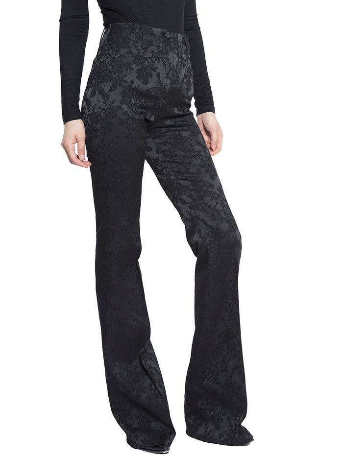 Plein Sud Satin Jaquard Flare Pants