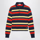Jw Anderson Navy Striped Cottonblend Polo Shirt