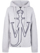 Jw Anderson Anchor Embroidery Zipped Hoodie