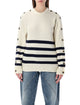 Jw Anderson Jw Anderson Ivory Breton Jumper With Buttoned Sleeves